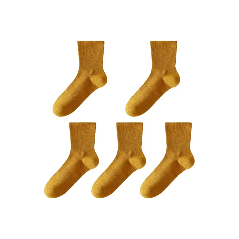 H YXIANG Mid Calf Socks Men's 5 Pack-6