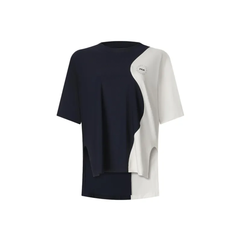 FILA Drop Shoulder Sleeve T Shirt Women's Dark Morning Blue-0