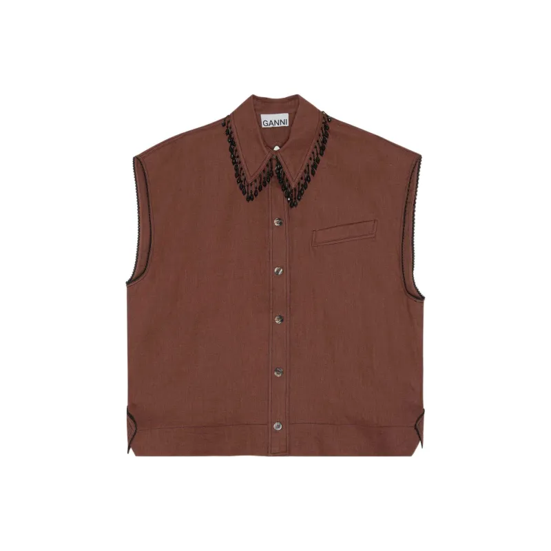 GANNI Shirts Women's Dark Brown-0