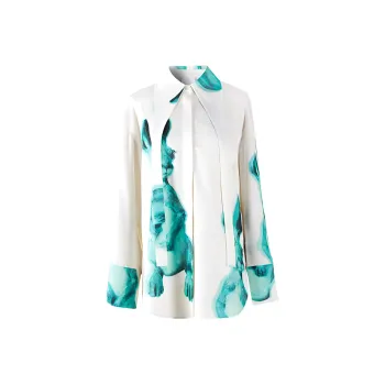 VVNK JANE PLUS Shirt Women's White Print Green