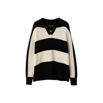 SOON FLOWER Knitwear Women's Black White Stripes