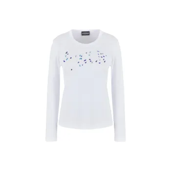 EMPORIO ARMANI Asv Jumper In Supima Jersey With Embossed Signature Logo Embroidery