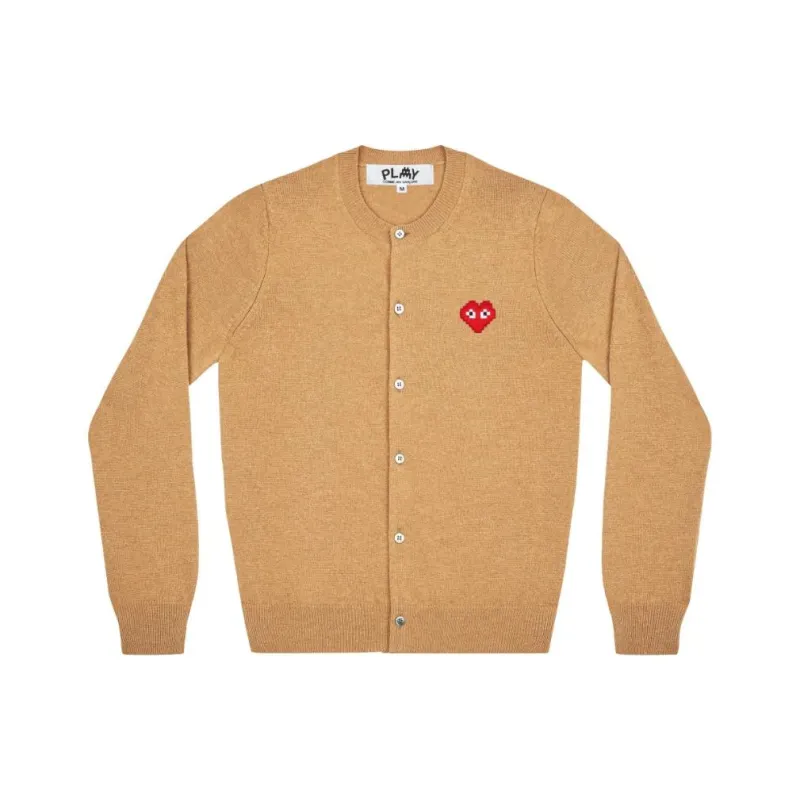 CDG Play CDG Play X INVADER Pixel Series Knitwear Women's Earth Yellow-0