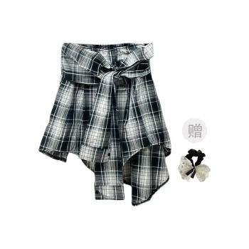 TUSHIFEI T Shirt Women's Plaid+Hair Tie Included