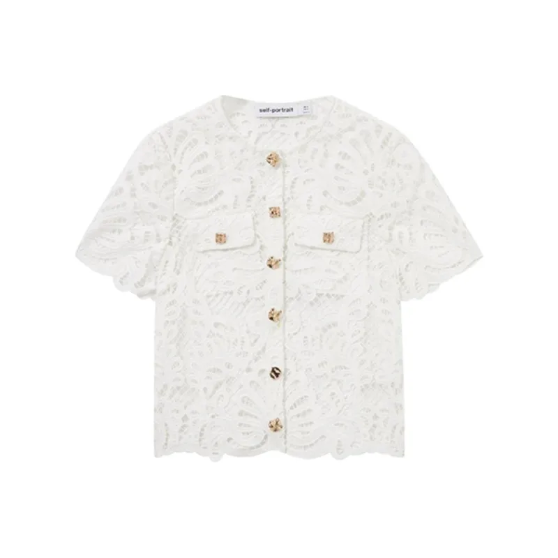 Self portrait Guipure lace Shirt-0