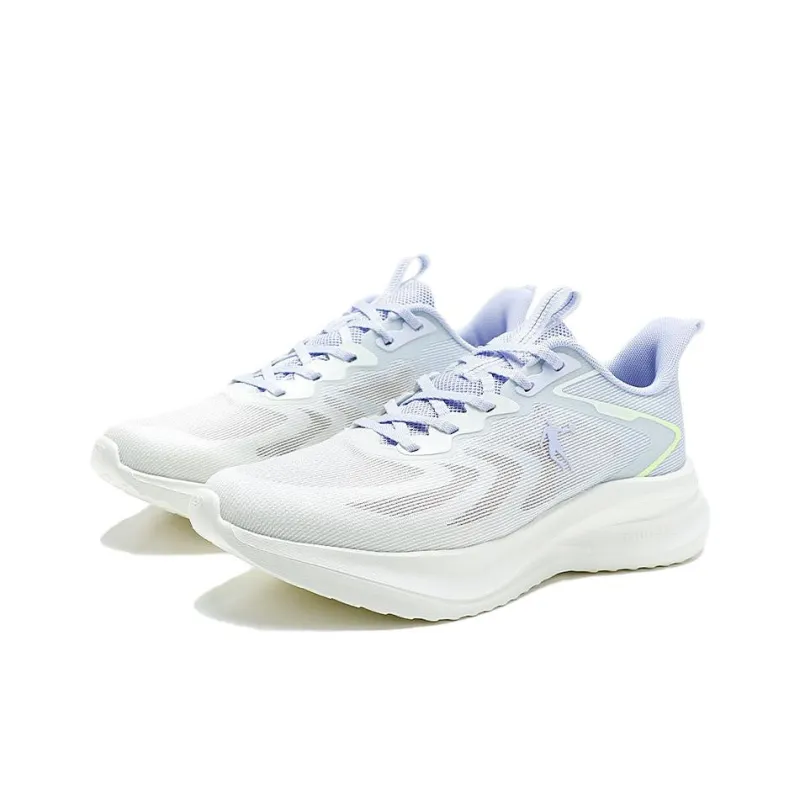 QIAODAN Slip Resistant, Abrasion Resistant, Breathable Low Top Casual City Commute Running Shoes Women's Ivory Purple-2