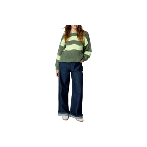 NASTY GAL Knitted Wavy Sweater Sweater Women's Khaki