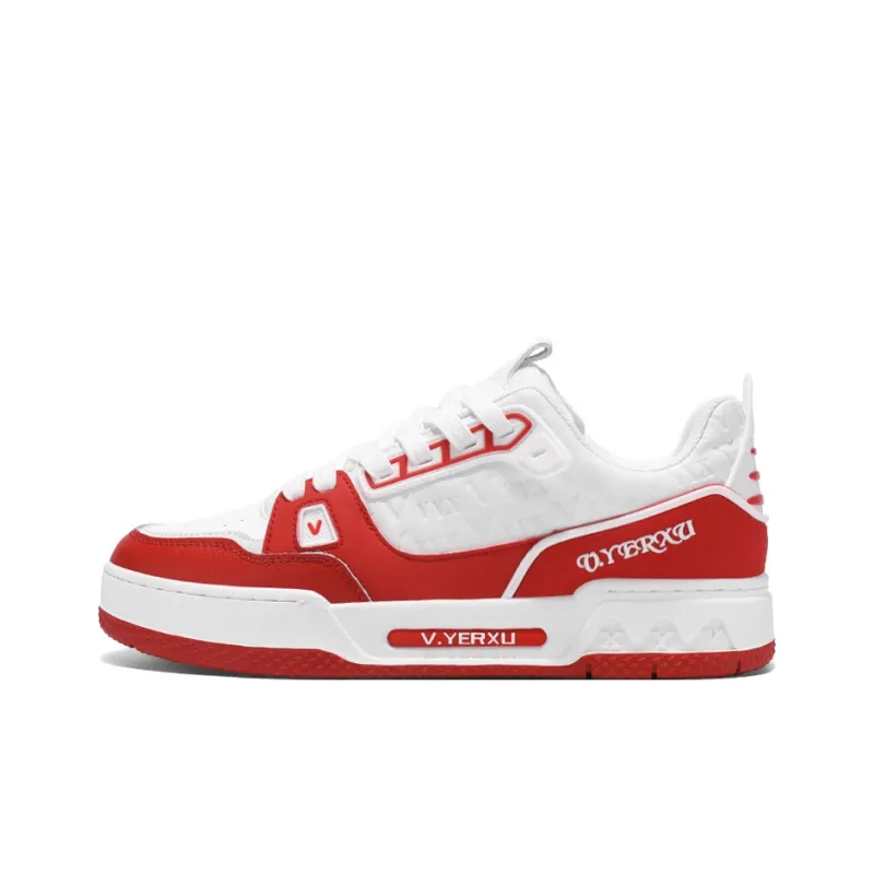 V.YERXU Versatile Casual White Sneakers Abrasion Resistant Lightweight Slip Resistant Low Top Skateboard Shoes Unisex-0