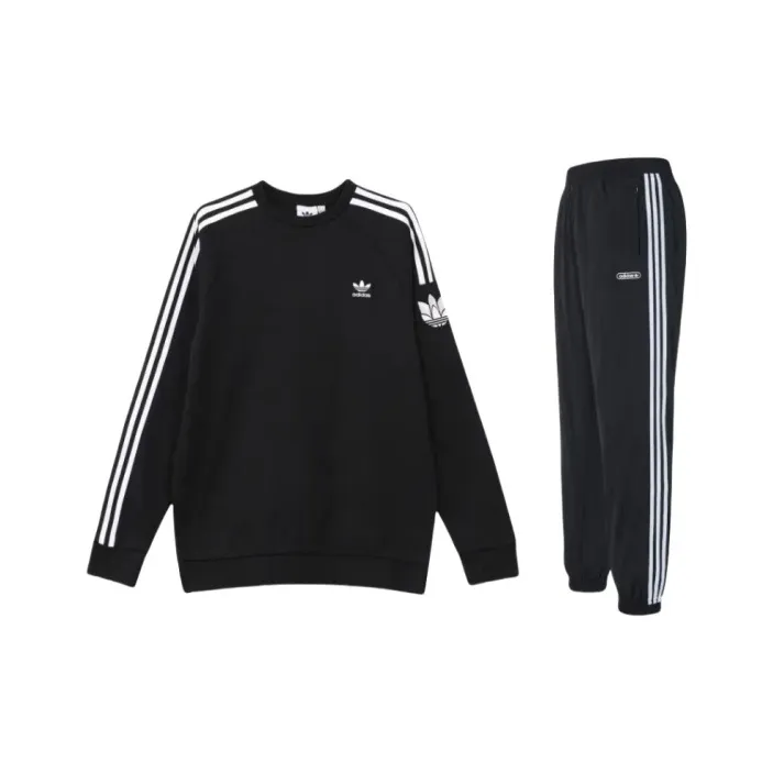 Adidas Originals Clover Series Sweatshirt Set Men's Black-0