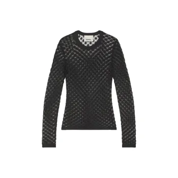 ISABEL MARANT Zavia Semi Sheer Crewneck Knitted Top