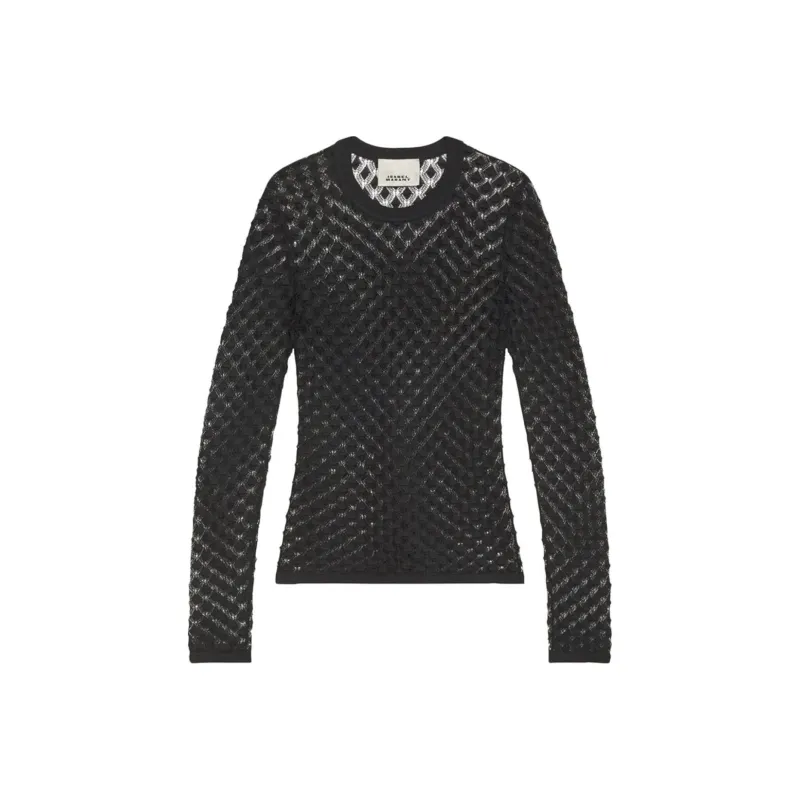 ISABEL MARANT Zavia Semi Sheer Crewneck Knitted Top-0