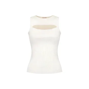 Alexander McQueen Ribbed Knit Cut Out Top