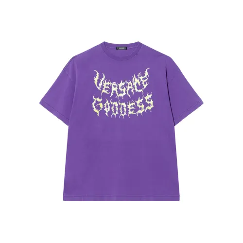 VERSACE Drop Shoulder Sleeve T Shirt Women's Purple
