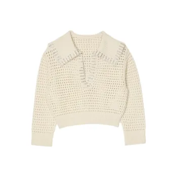 Sandro Rhinestone embellished Open knit Jumper