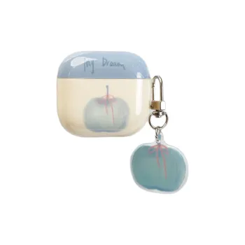 Wei Xin Apple AirPods 4/2/3/4th Generation/AirPods Pro/Pro 2 TPU Graffiti Blue Apple Pendant Headphone Cases