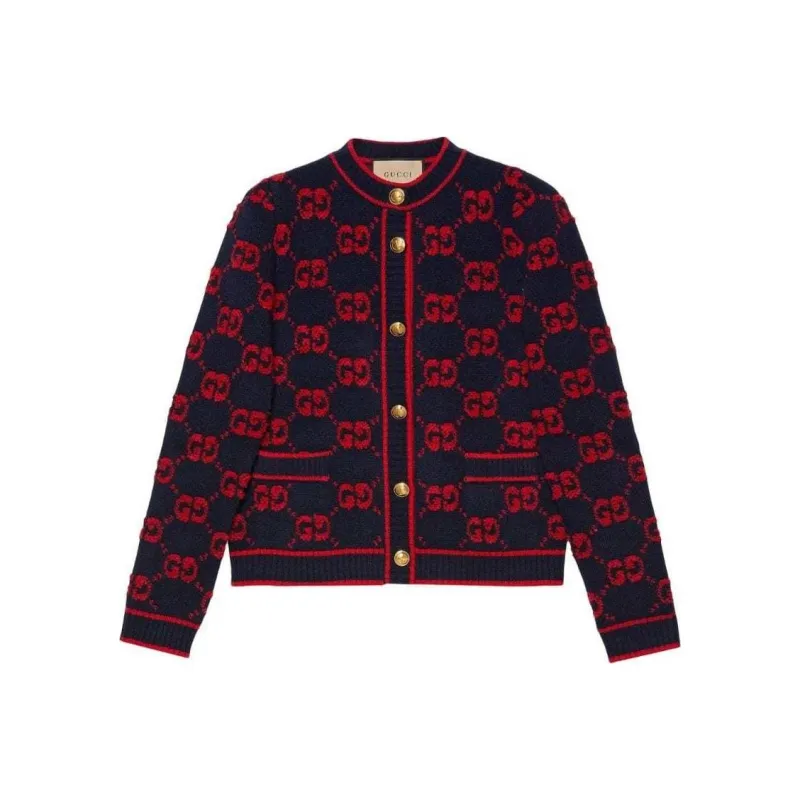 GUCCI Gg Jacquard Wool Bouclé Cardigan-1