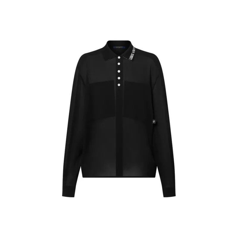 LOUIS VUITTON 1AFSCU Ribbed Collar Blouse-0