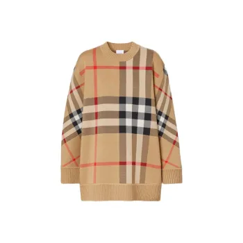 Burberry Check Technical Merino Wool Jacquard Sweater 'Archive Beige'