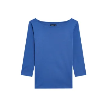 Agnes B. Drop Shoulder Sleeve T-Shirt Women's Blue