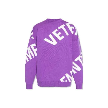 Vetements Giant Logo Knitted Sweater 'Ultraviolet/White'