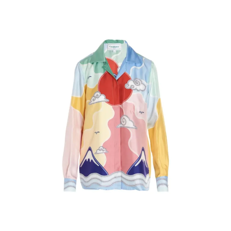 CASABLANCA Long Sleeve Cuban Collar Shirt 'Soleil'-0