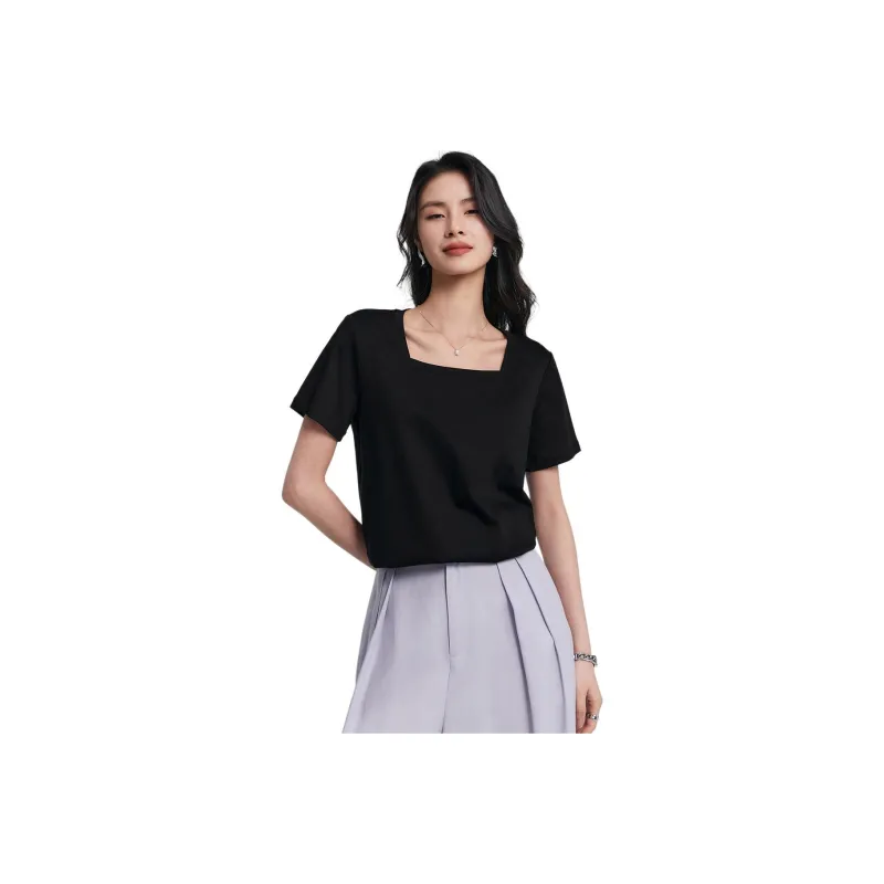 CHUMIAN T Shirt Women's Classic Black-0