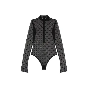 Givenchy Polka Dot Mock Neck Bodysuit