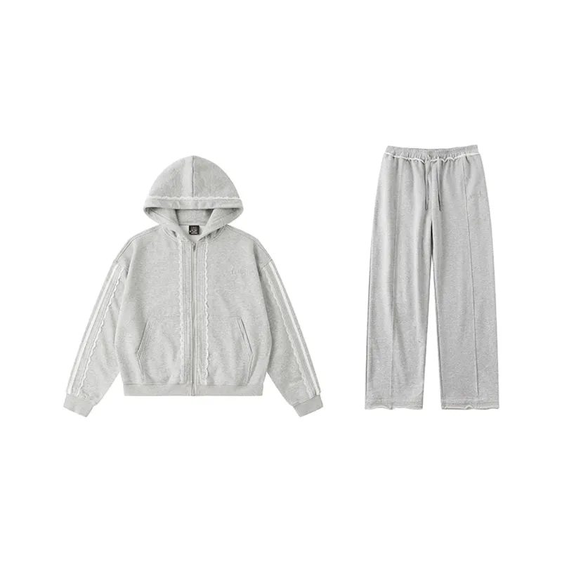 LAMLICKA Sweatshirt Set Unisex Gray-0