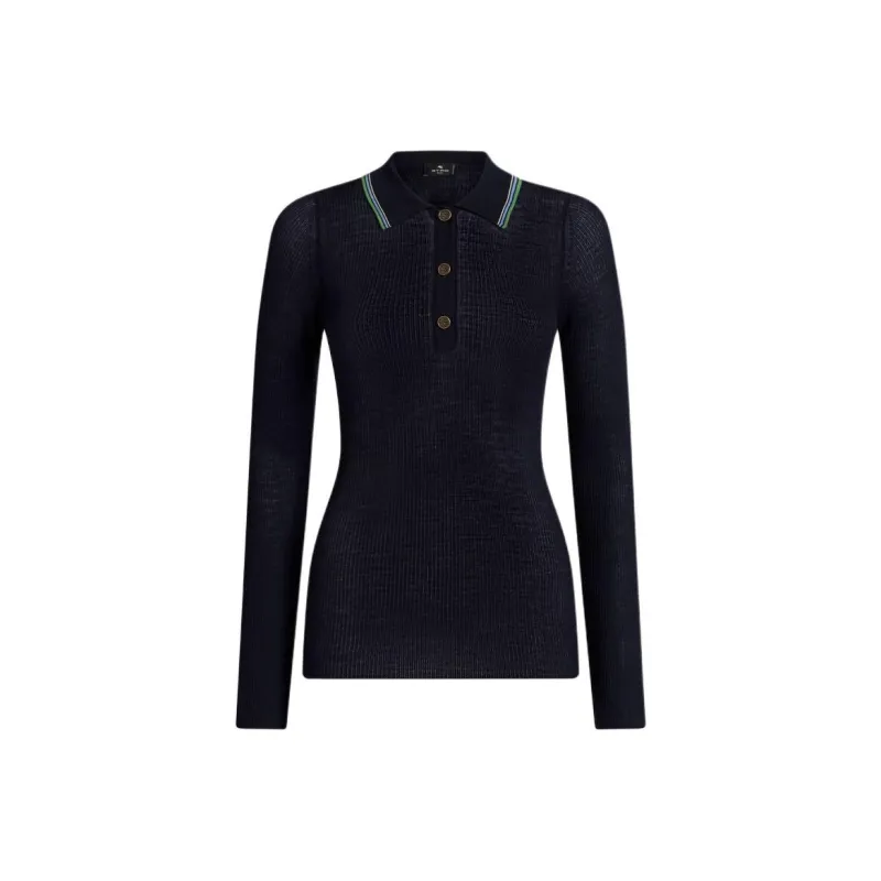 ETRO Knit Jacquard Polo Shirt-0