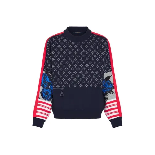 LOUIS VUITTON New Quarterly Products Of LV Cashmere Sweaters Women's Dark Blue