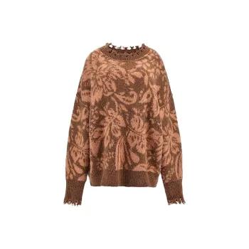GUESS Staci Floral Sweater Sweater Women's Brown
