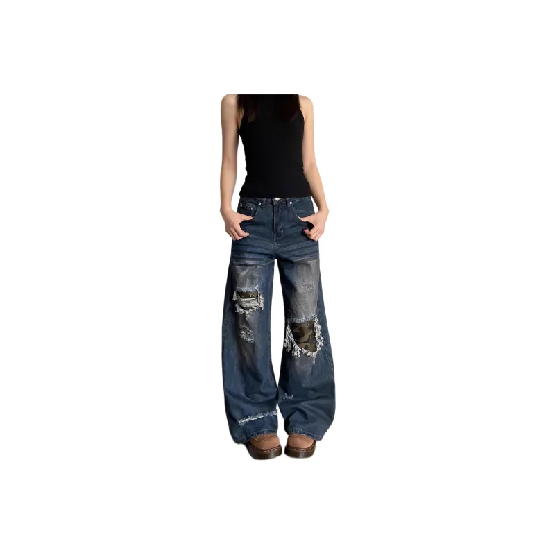 DUATOGE Jeans Men's Vintage Blue -0