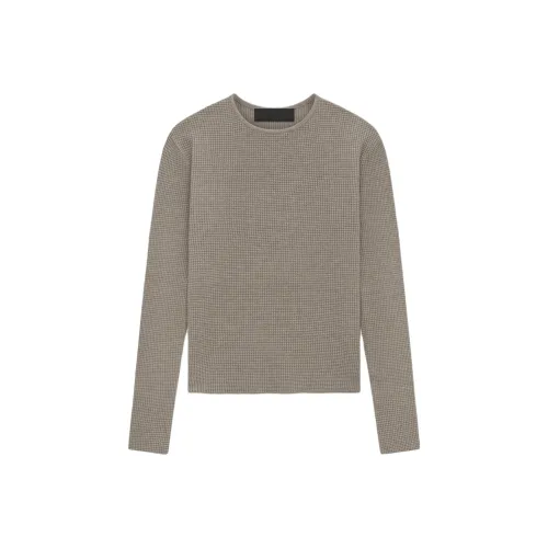 Fear Of God Essentials Women's Waffle Fitted Long Sleeve Sweater Heather Gray