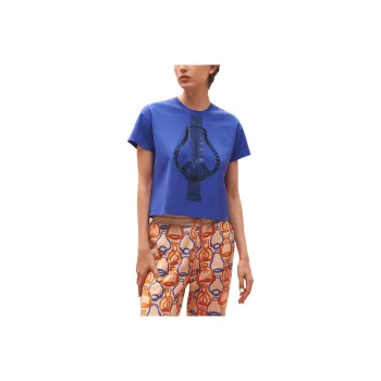 HERMES T Shirt Women's Ultramarine Blue