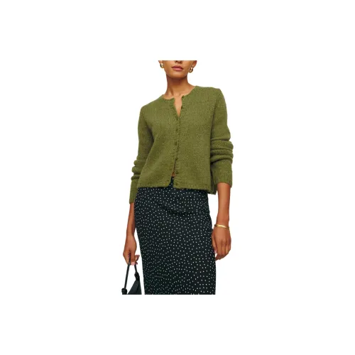 REFORMATION Clara Crew Cardigan Sweater Women's Pear Color