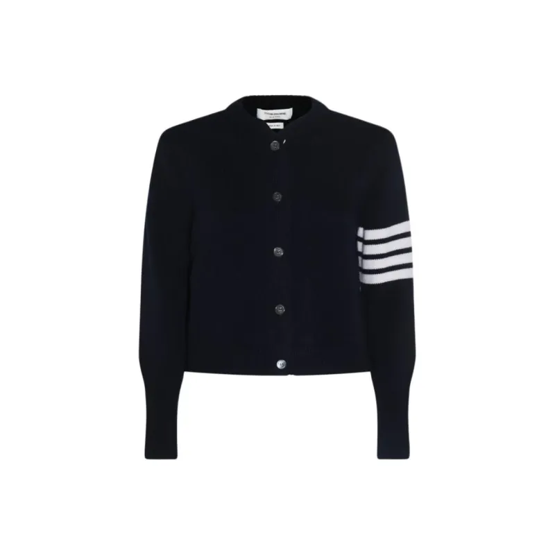 THOM BROWNE THOM BROWNE 4 Bar Stripe Detailed Cardigan-0