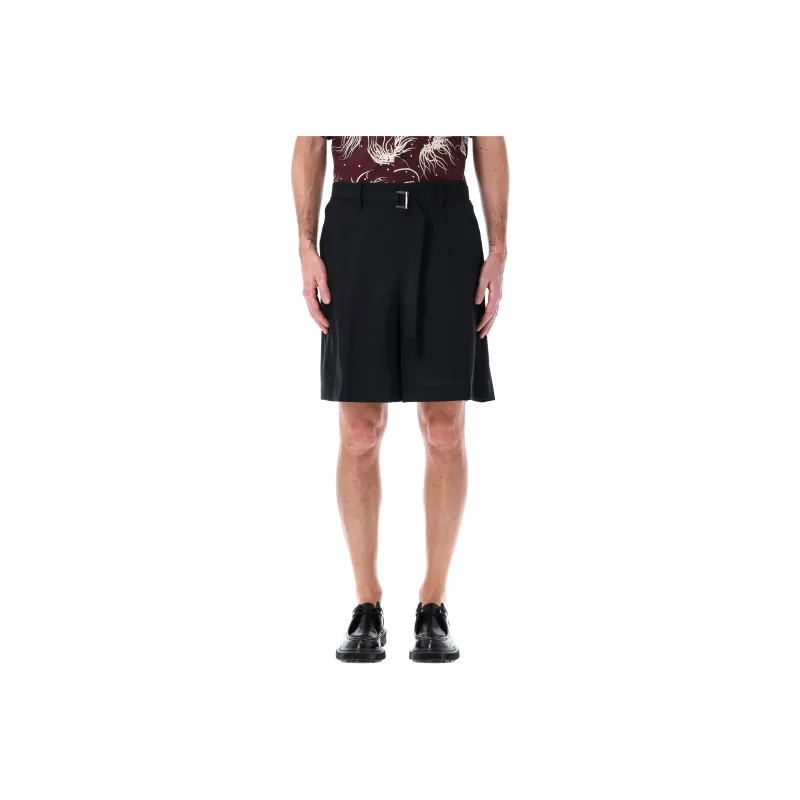 Sacai Belted Pleated Shorts-0