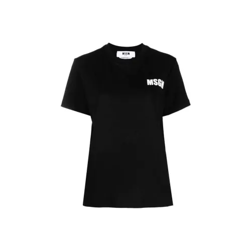 MSGM Logo Printed Crewneck T Shirt