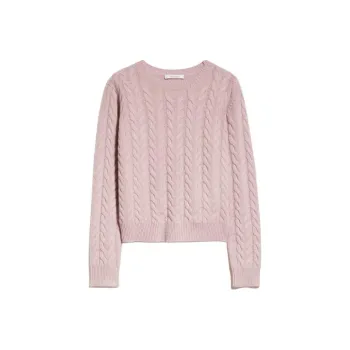 MaxMara Odessa Collection Cable Knit Cashmere Jumper Sweater Women's Pink