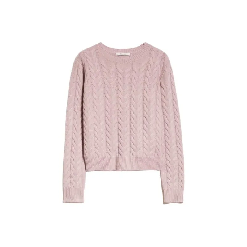 MaxMara Odessa Collection Cable Knit Cashmere Jumper Sweater Women's Pink-0