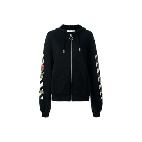 OFF-WHITE Roses Hoodie 'Black/Multicolor'-0