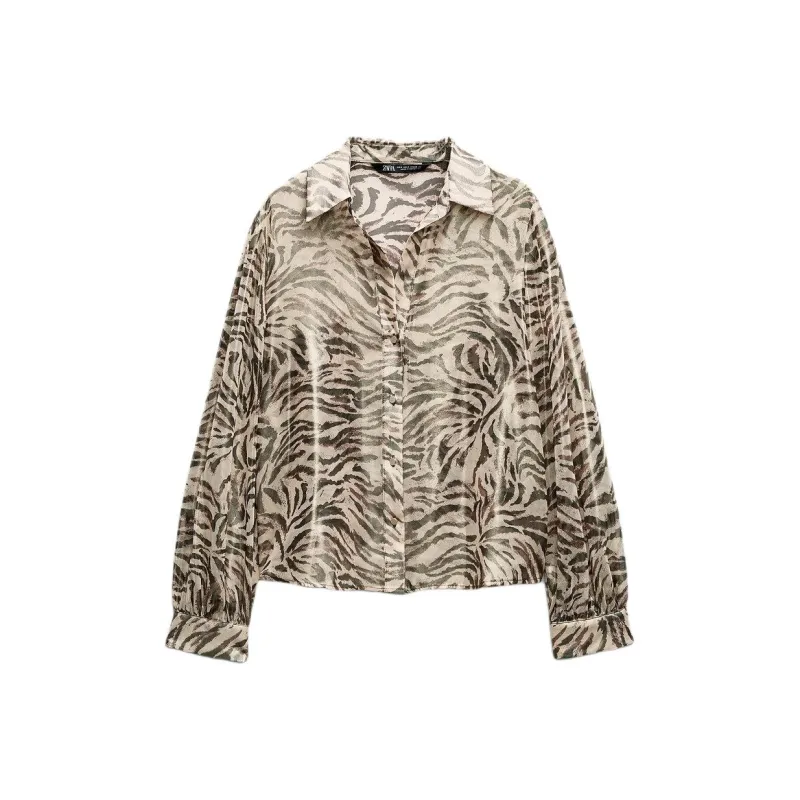ZARA Shirt Women's Animal Print-0