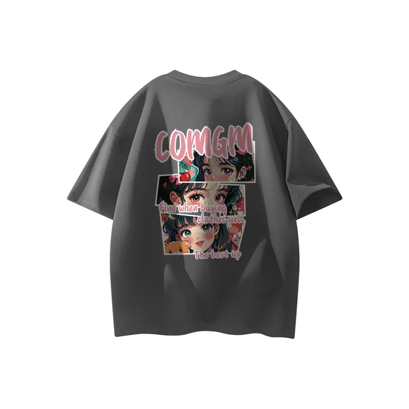 Caramella Drop Shoulder Sleeve T Shirt Unisex White-13