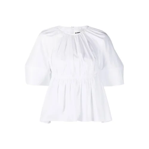 JIL SANDER Pleated Cut out Poplin Blouse