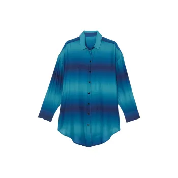 Victoria's Secret PINK Boyfriend Shirt Dress / Blue Ombre Shirt Women's Blue