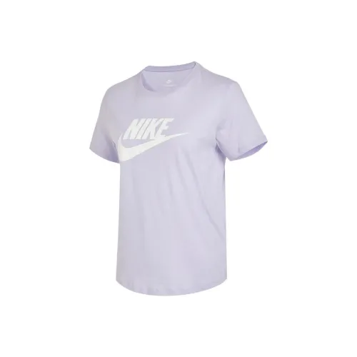 Nike Sportswear Essentials Women'ss Retro Logo Print Crewneck T Shirt Purple