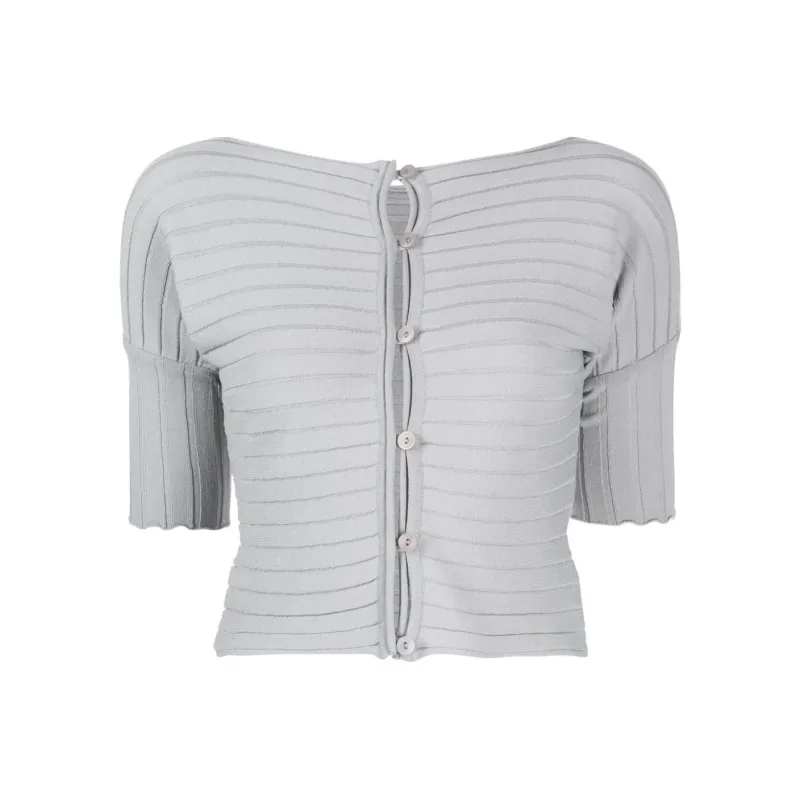 LOW CLASSIC Ribbed Buttoned Fine knitted Top-0