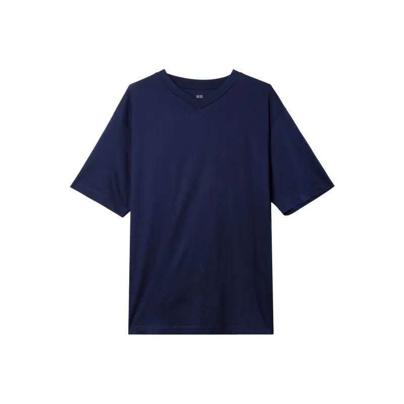 UNIQLO T Shirts Unisex Navy Blue-0