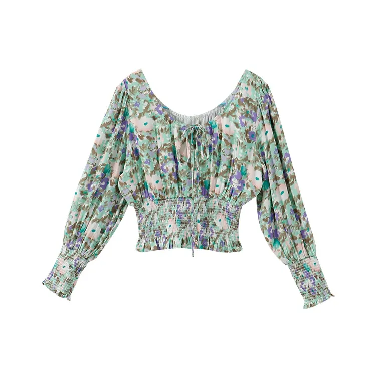 YUMOMO STAR Crew Neck Slim Fit Long Sleeved Shirt Women's-2