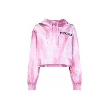 MOSCHINO Brushstroke print Cropped Hoodie